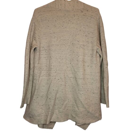 Eileen Fisher cream speckled organic cotton wool open front cardigan Size medium - Picture 2 of 6